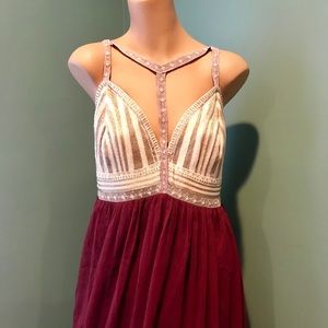 VENUS Grecian Burgundy Maxi Dress NWOT